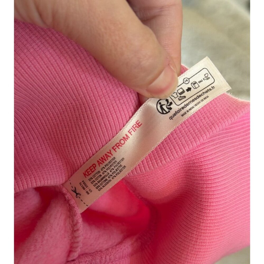 Gola x Anthropologie Pink Sweatshirt MEDIUM Floral Patch Cropped Crewneck Soft - Picture 8 of 10